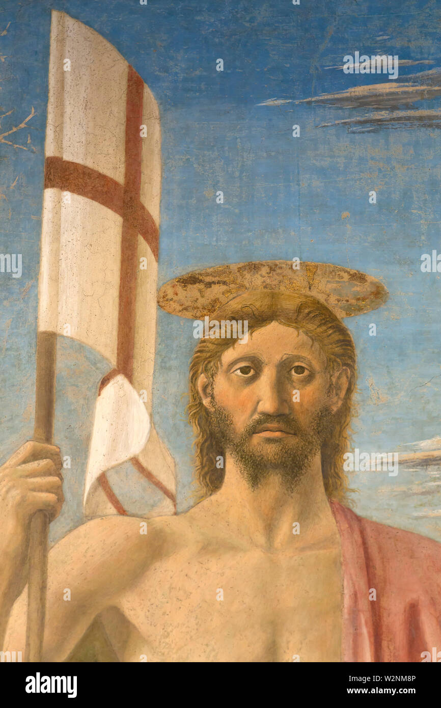 The Resurrection, detail, Piero della Francesca, 1460's, Museo Civico, Sansepolcro, Tuscany, Italy, Europe Stock Photo