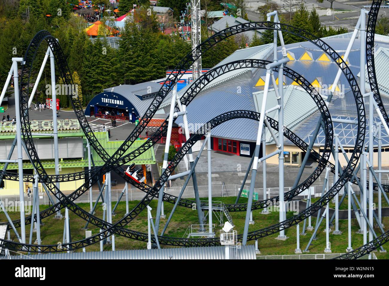 Fuji-Q Highland park, an amusement park in Fujiyoshida, Yamanashi, Japan, Asia. Stock Photo