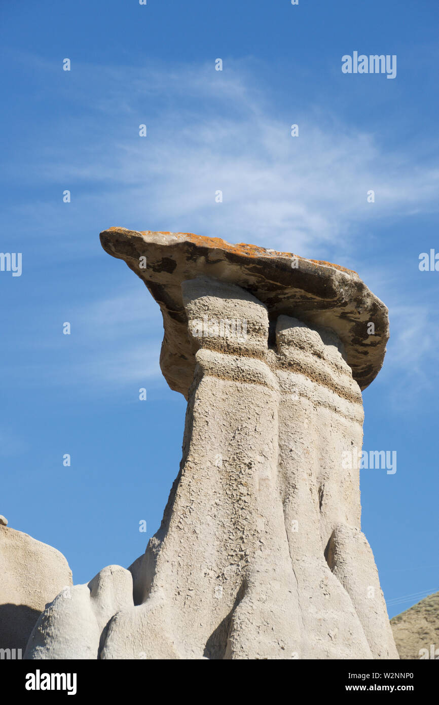 Cretaceous (70-75 million years) rock formation called a Hoodoo Stock Photo