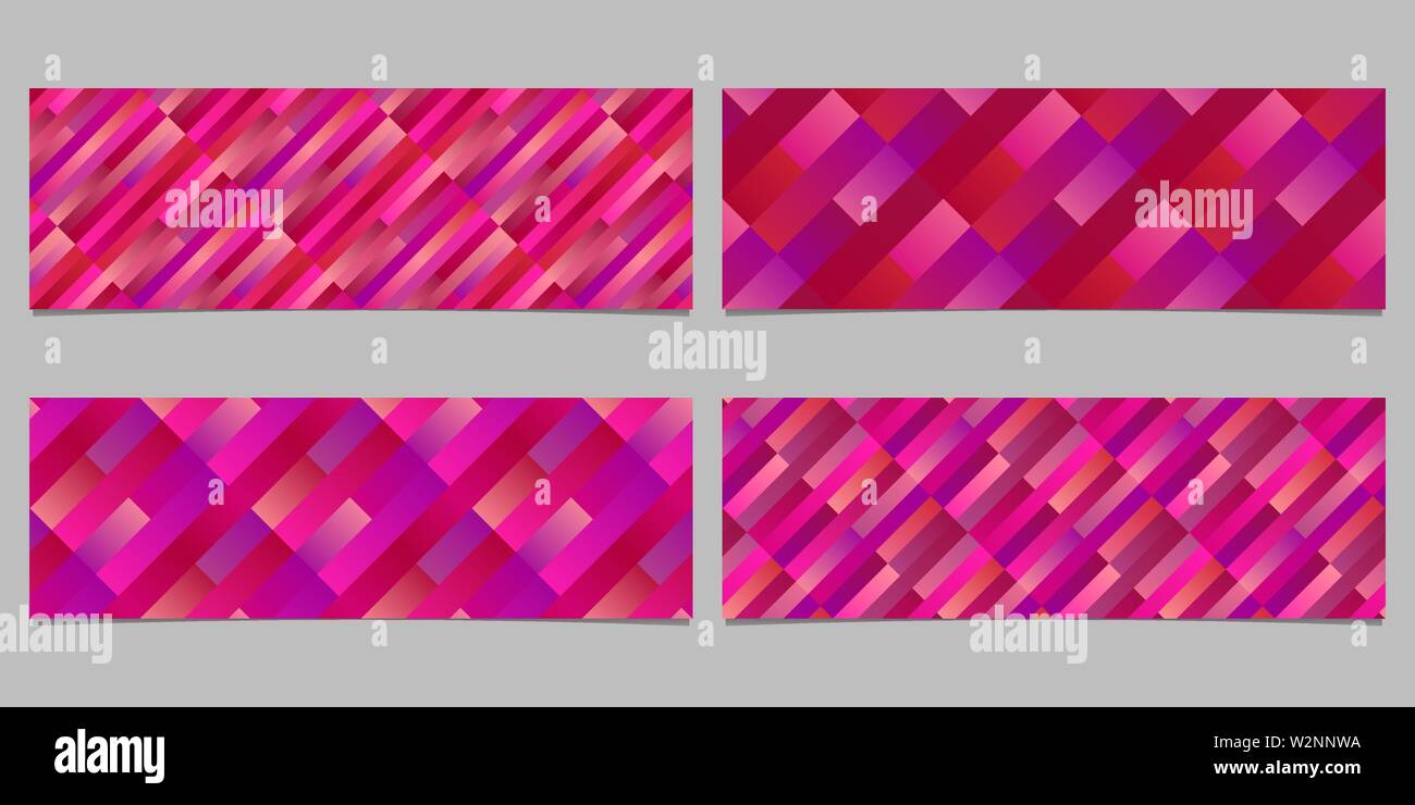 Gradient stripe pattern banner background set - abstract vector graphic ...