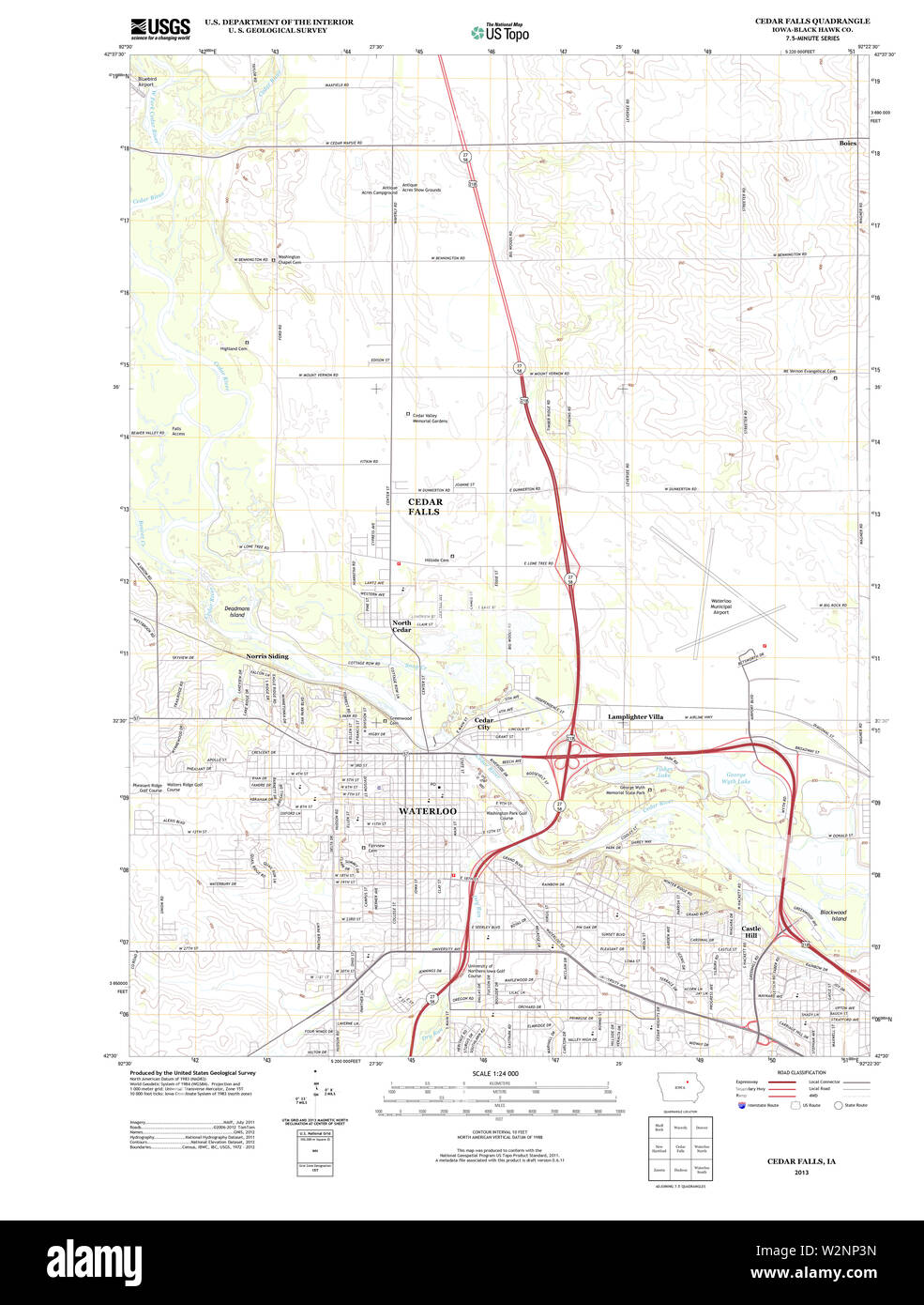 Iowa falls map hires stock photography and images Alamy