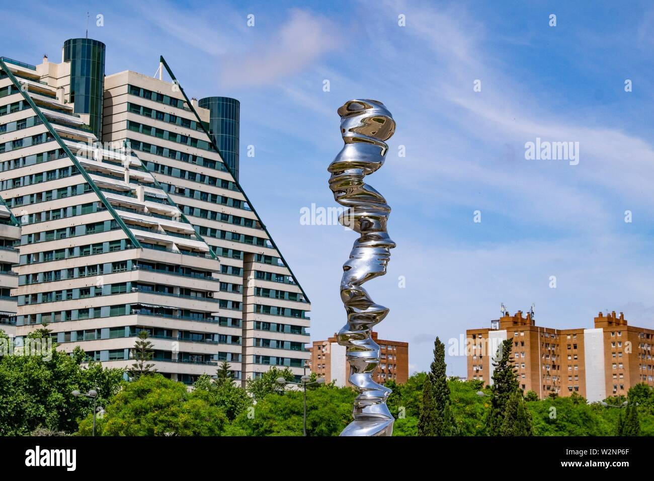 Shiny statue in Valencia, Spain Stock Photo Alamy