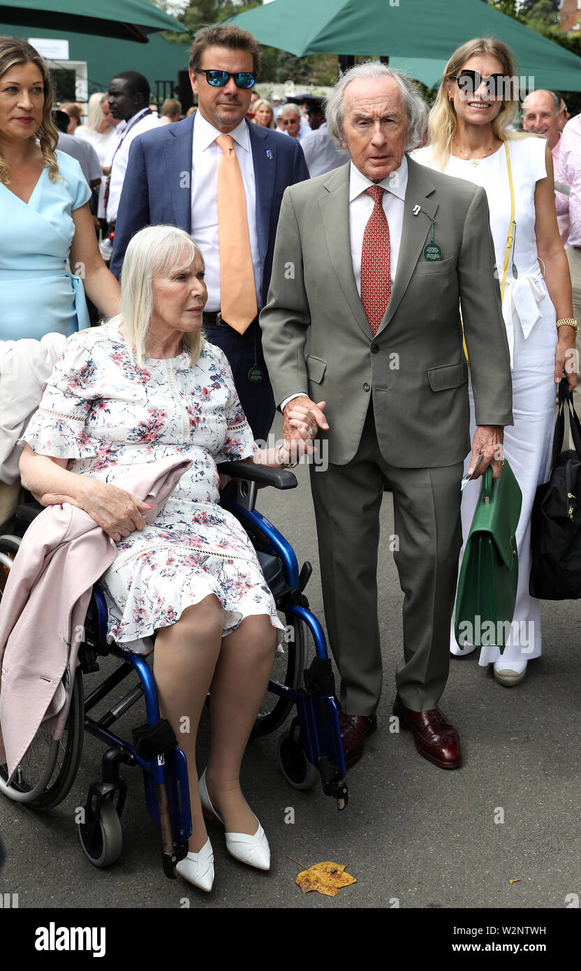 Jackie Stewart (right) and Helen Stewart arrive on day nine of the