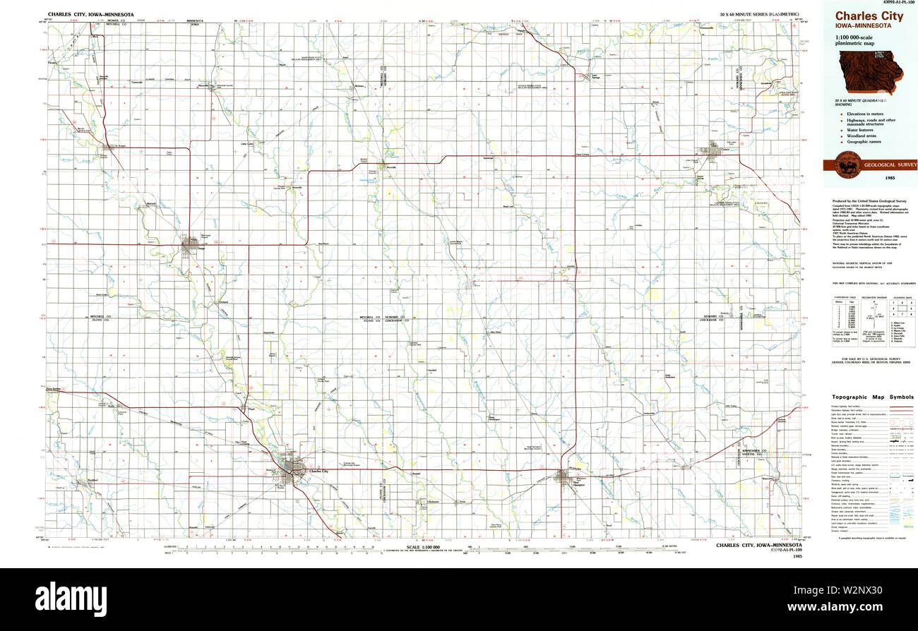 Charles city iowa map hi-res stock photography and images - Alamy