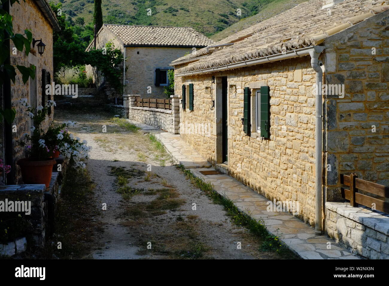 Corfu Old Perithia a very old ruined village high in the hills a tourist attraction near kassiopi Stock Photo