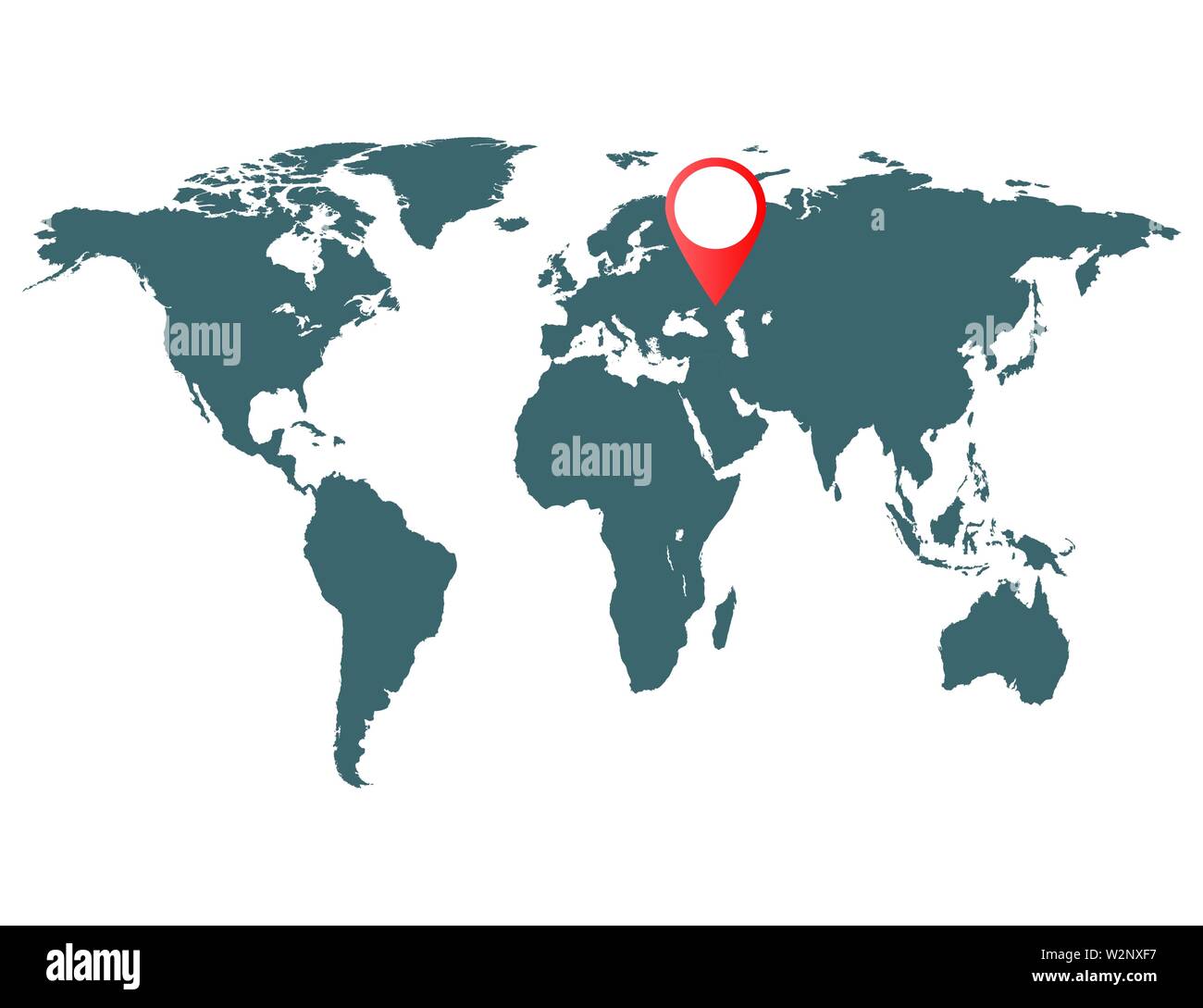 World map with location pointers. Smart map Stock Vector