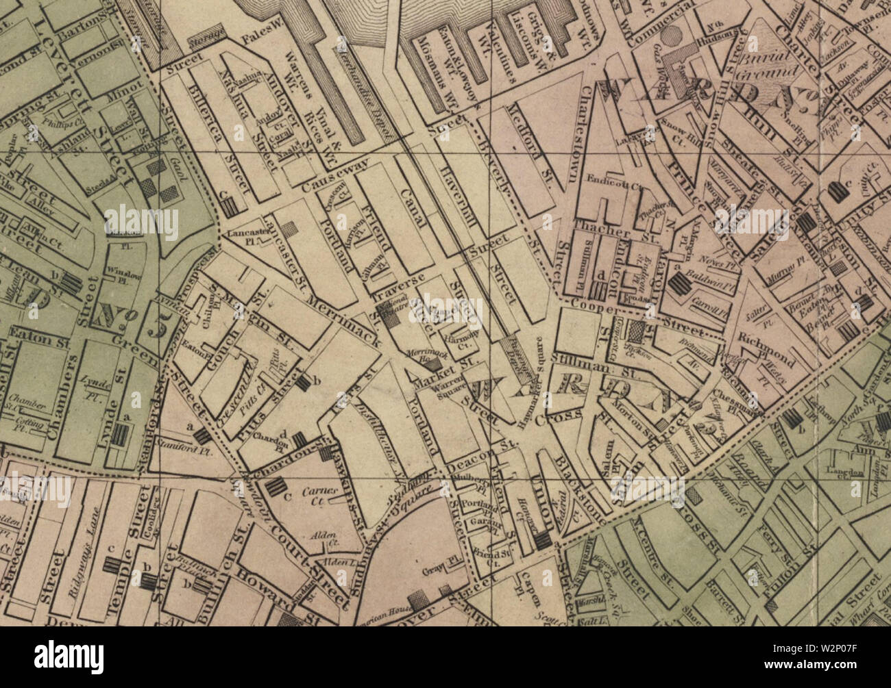 1846 MerrimacSt Boston map byGGSmith detail BPL 10581 Stock Photo Alamy
