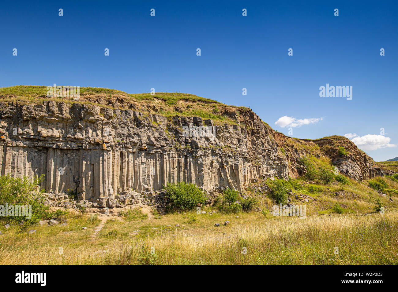 Grey columnar basalt, Basalt column rock formations Stock Photo Alamy