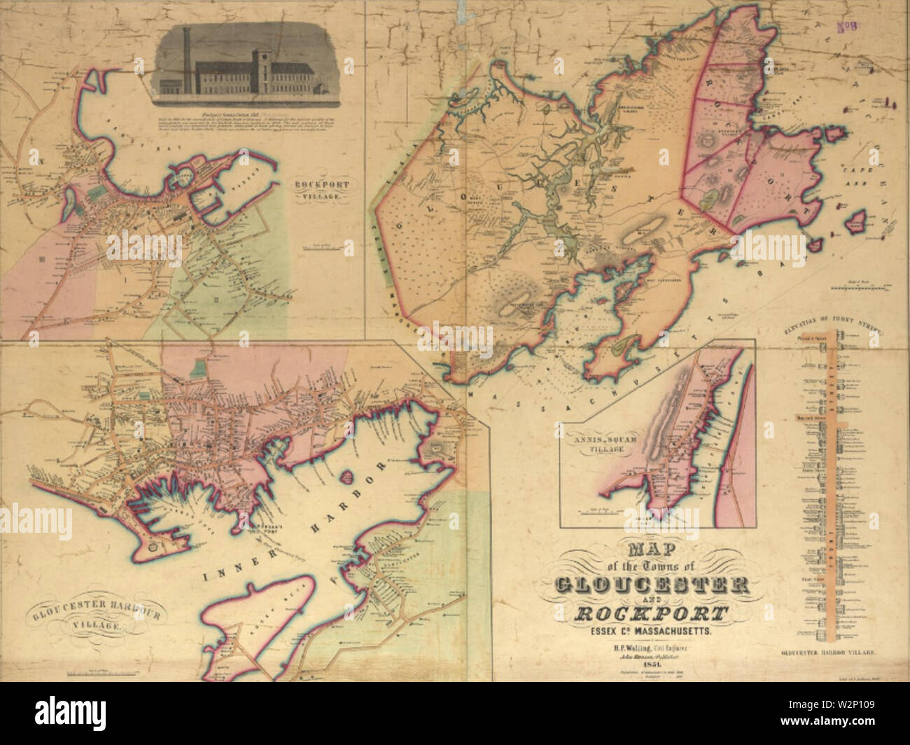 Gloucester map hi-res stock photography and images - Alamy