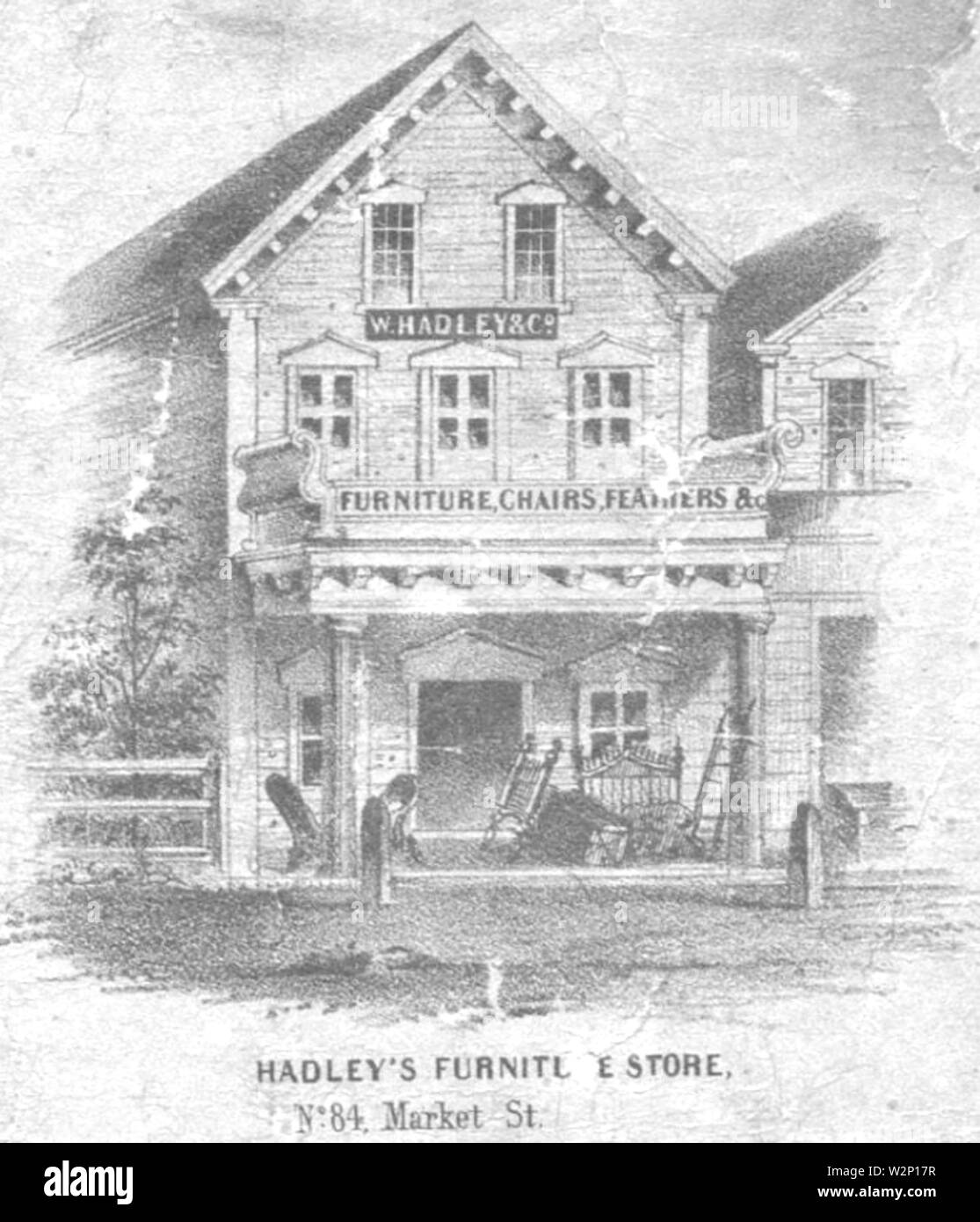 1852 Hadley Lynn Massachusetts map detail by McIntyre BPL 1285 Stock