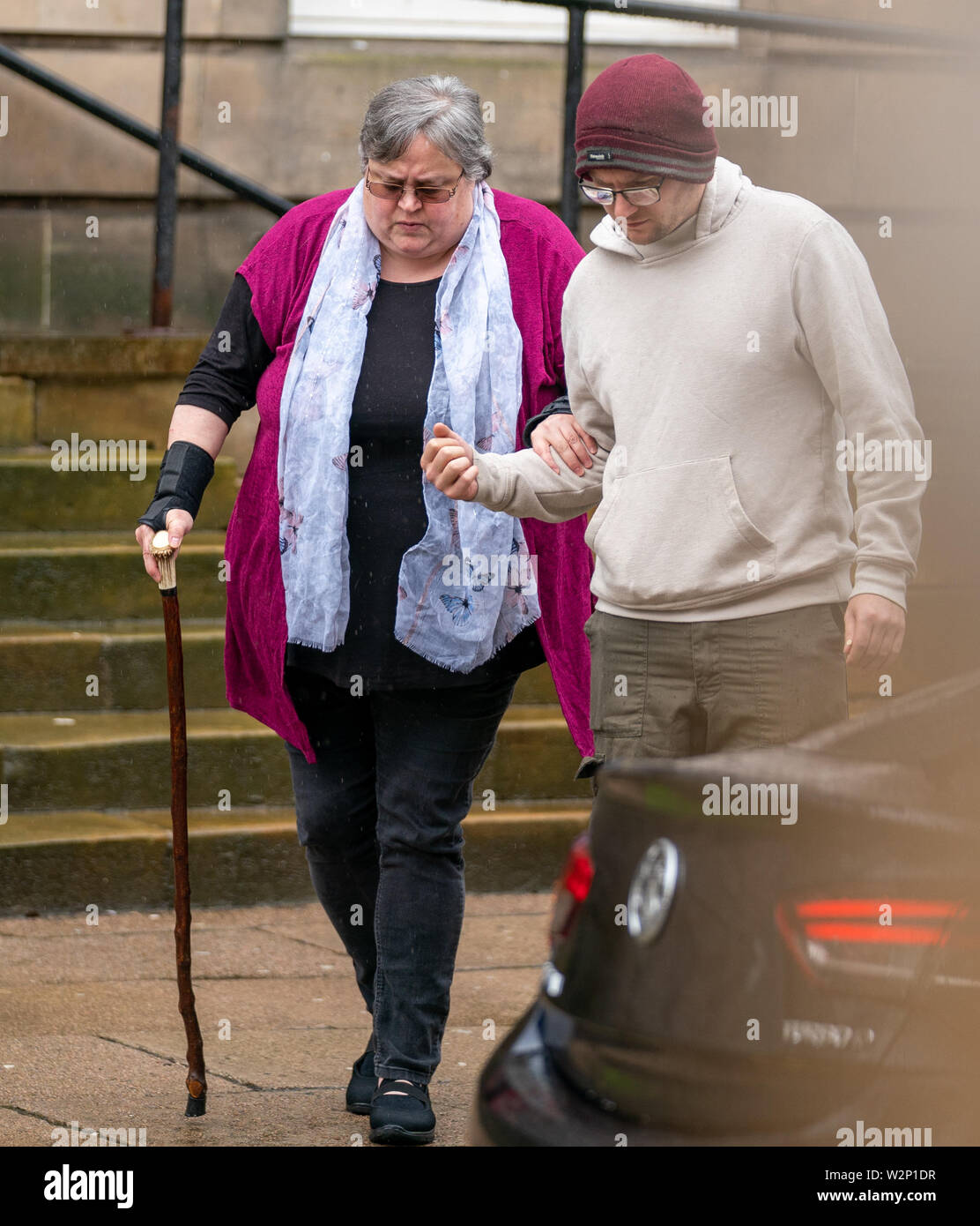 Elgin Sheriff Court, Moray, Scotland, UK. 9 July 2019. This is Carla JAYDE ROSS  departing from Elgin Sheriff Court folowing her conviction relative to UK, VAT Fraud of £285K. Credit:- JASPERIMAGE/ALAMY LIVE NEWS Stock Photo