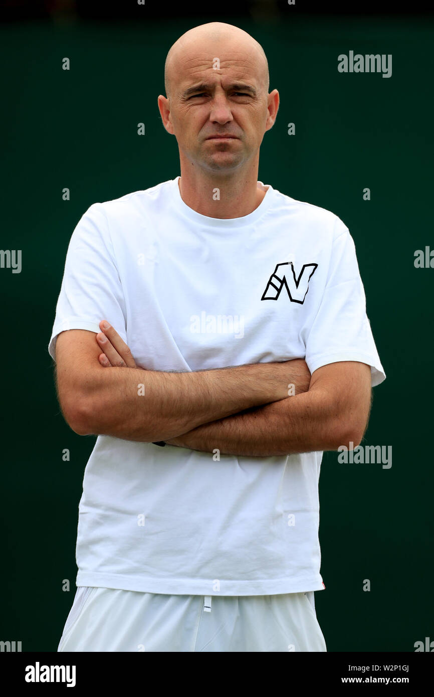 Ivan Ljubicic, coach of Roger Federer on day nine of the Wimbledon  Championships at the All England Lawn tennis and Croquet Club, Wimbledon  Stock Photo - Alamy
