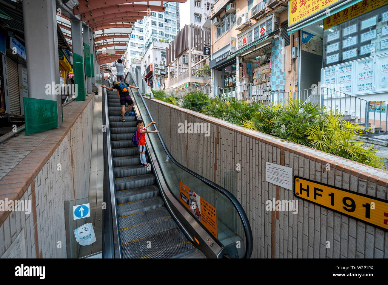 Hong Kong, China - Central–Mid-Levels Escalator - the longest outdoor ...