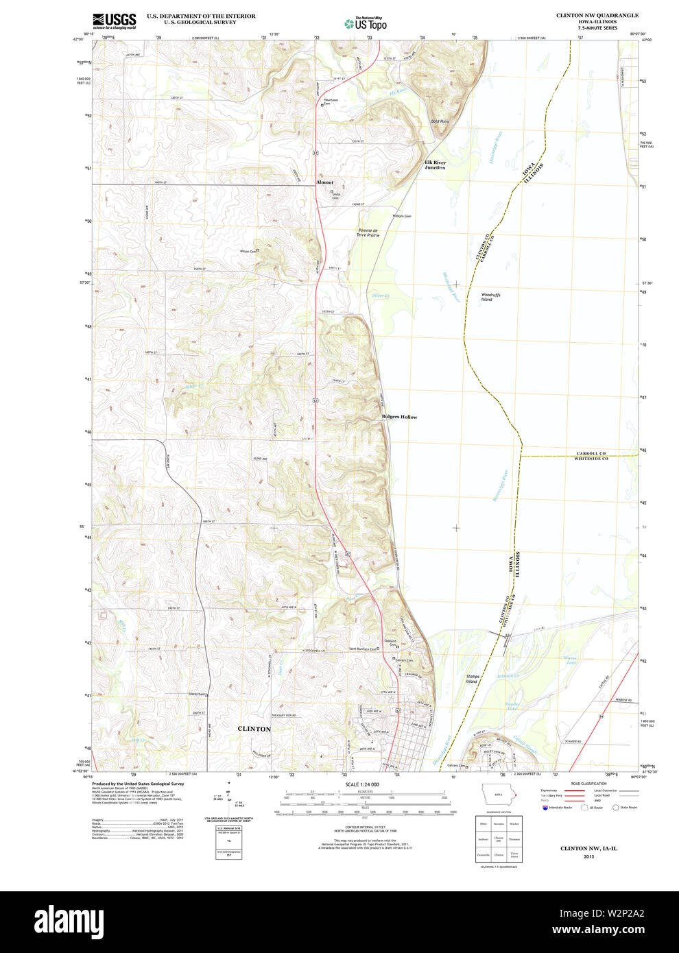 Map of clinton iowa Cut Out Stock Images & Pictures Alamy