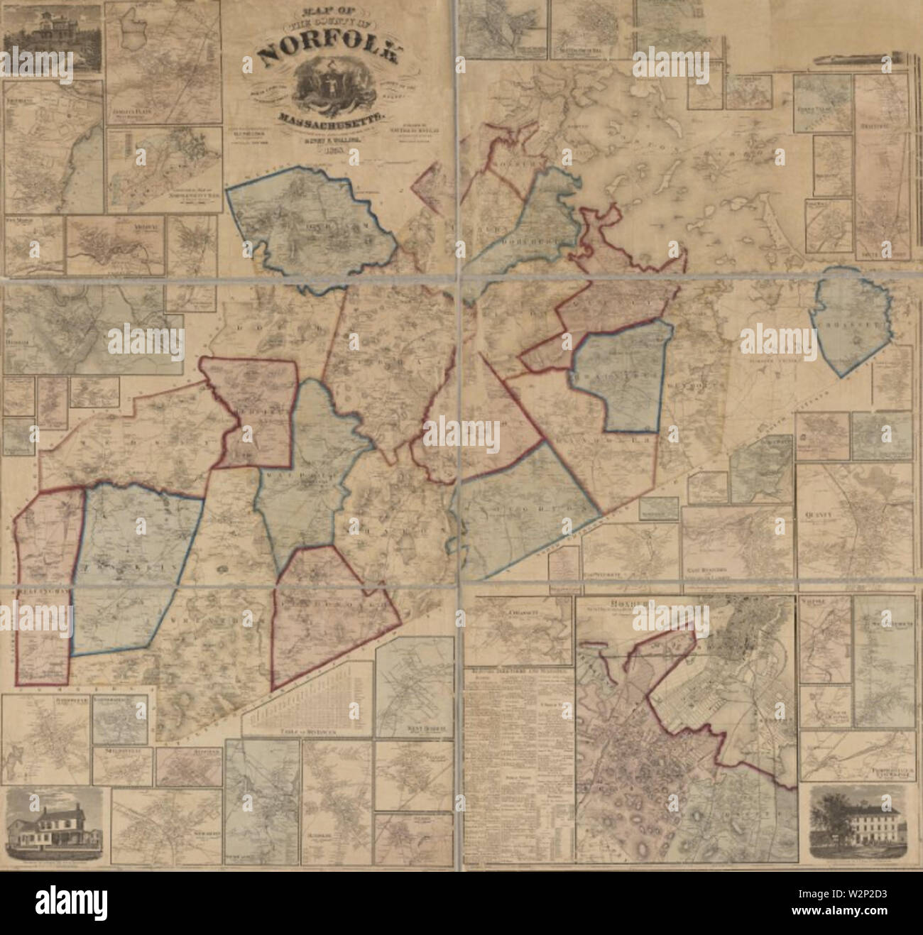 1858 map NorfolkCounty Massachusetts - 1858 Map Norfolkcounty Massachusetts Bywalling Bpl 10903 W2P2D3
