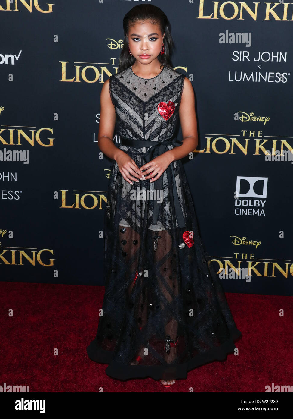 HOLLYWOOD, LOS ANGELES, CALIFORNIA, USA - JULY 09: Actress Navia Robinson arrives at the World Premiere Of Disney's 'The Lion King' held at the Dolby Theatre on July 9, 2019 in Hollywood, Los Angeles, California, United States. (Photo by Xavier Collin/Image Press Agency) Stock Photo