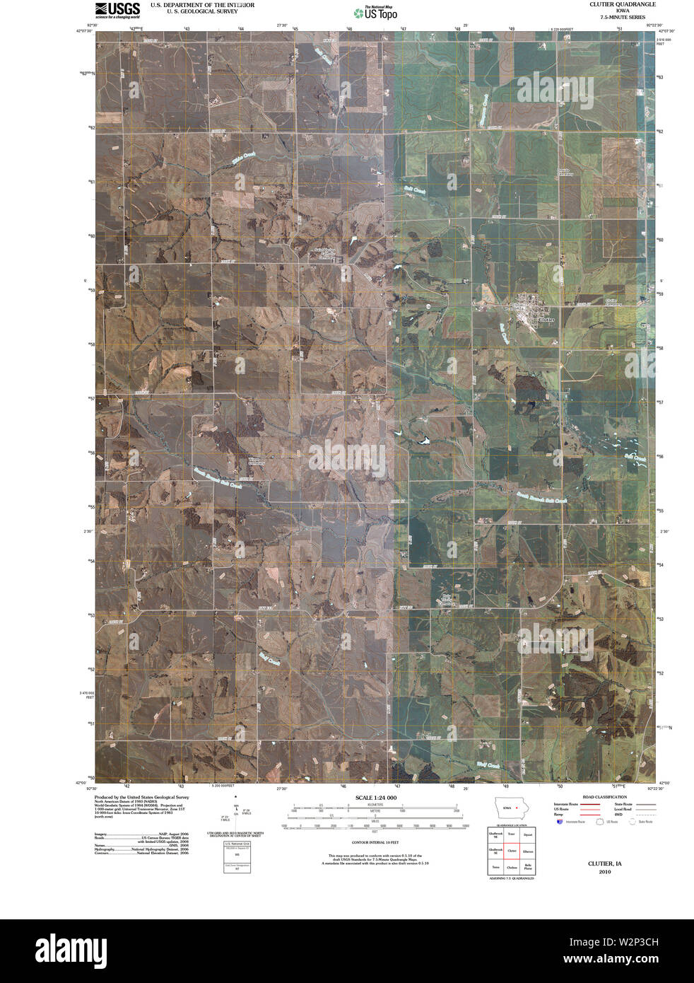 USGS TOPO Maps Iowa IA Clutier 20100427 TM Restoration Stock Photo Alamy