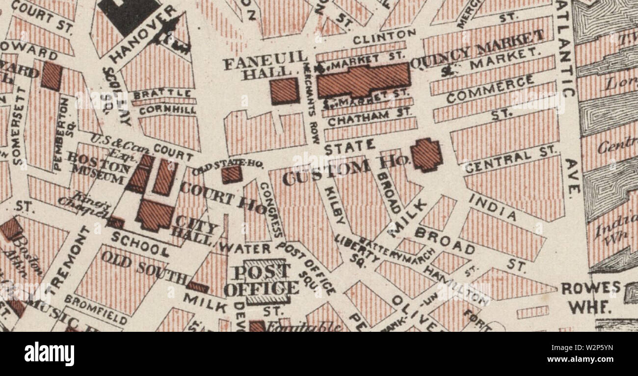 1883 MerchantsRow map Boston byWalker detail Stock Photo Alamy