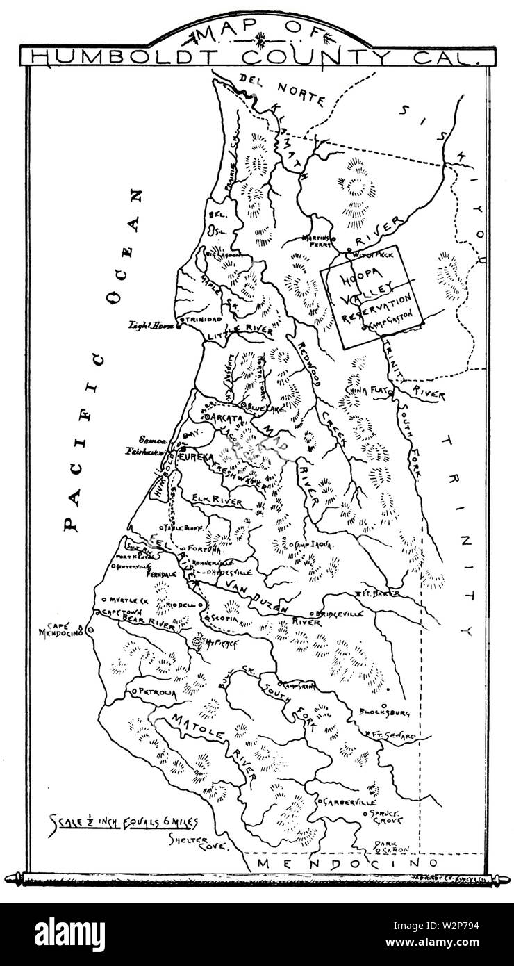 1893 Map Humboldt County, California Stock Photo Alamy