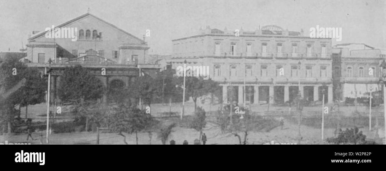 1898 Tacon Theater and Inglaterra Hotel in Havana Cuba by Mast Crowell and Kirkpatrick Stock Photo