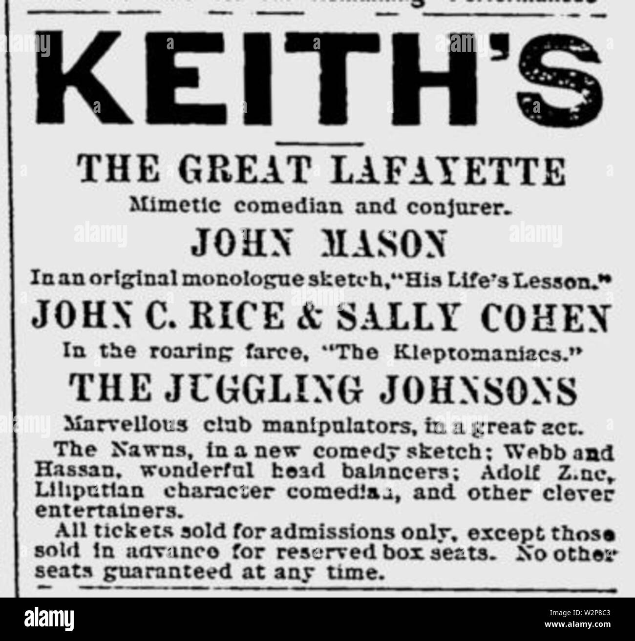 1900 Keiths theatre BostonEveningTranscript May24 Stock Photo