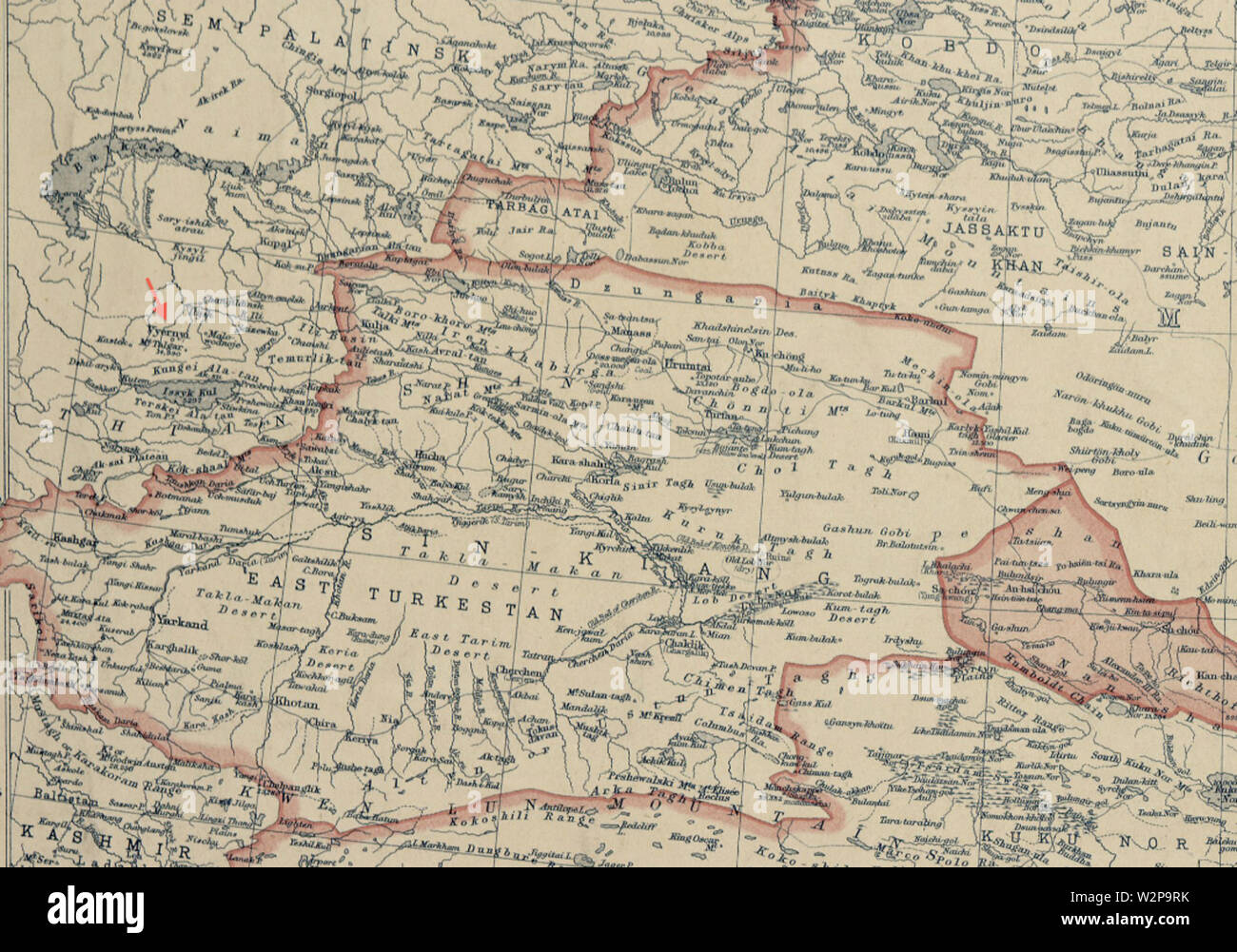 1912 Vyernyi detail of National Geographic Magazine map of China BPL ...