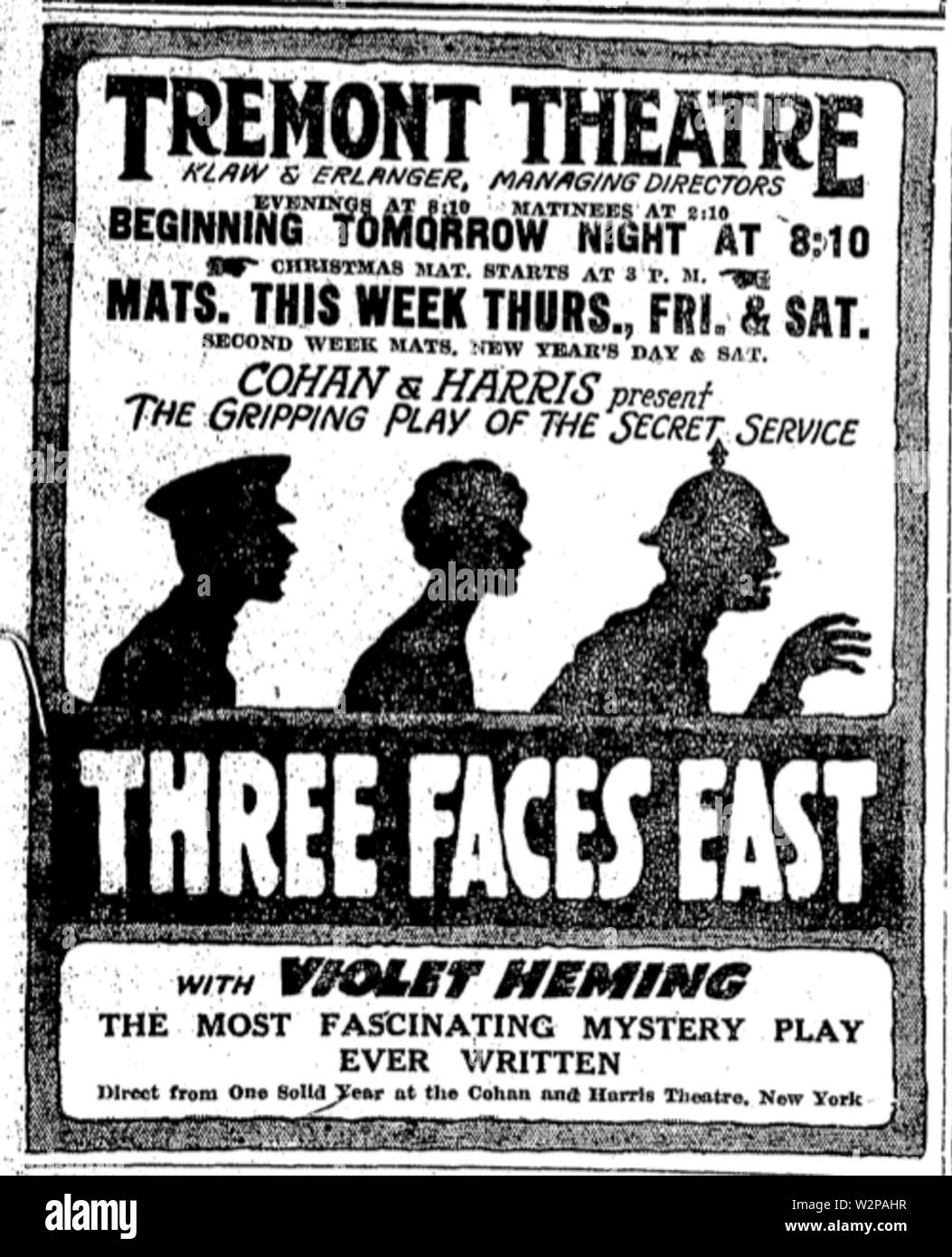 1919 TremontTheatre BostonGlobe Dec21 Stock Photo