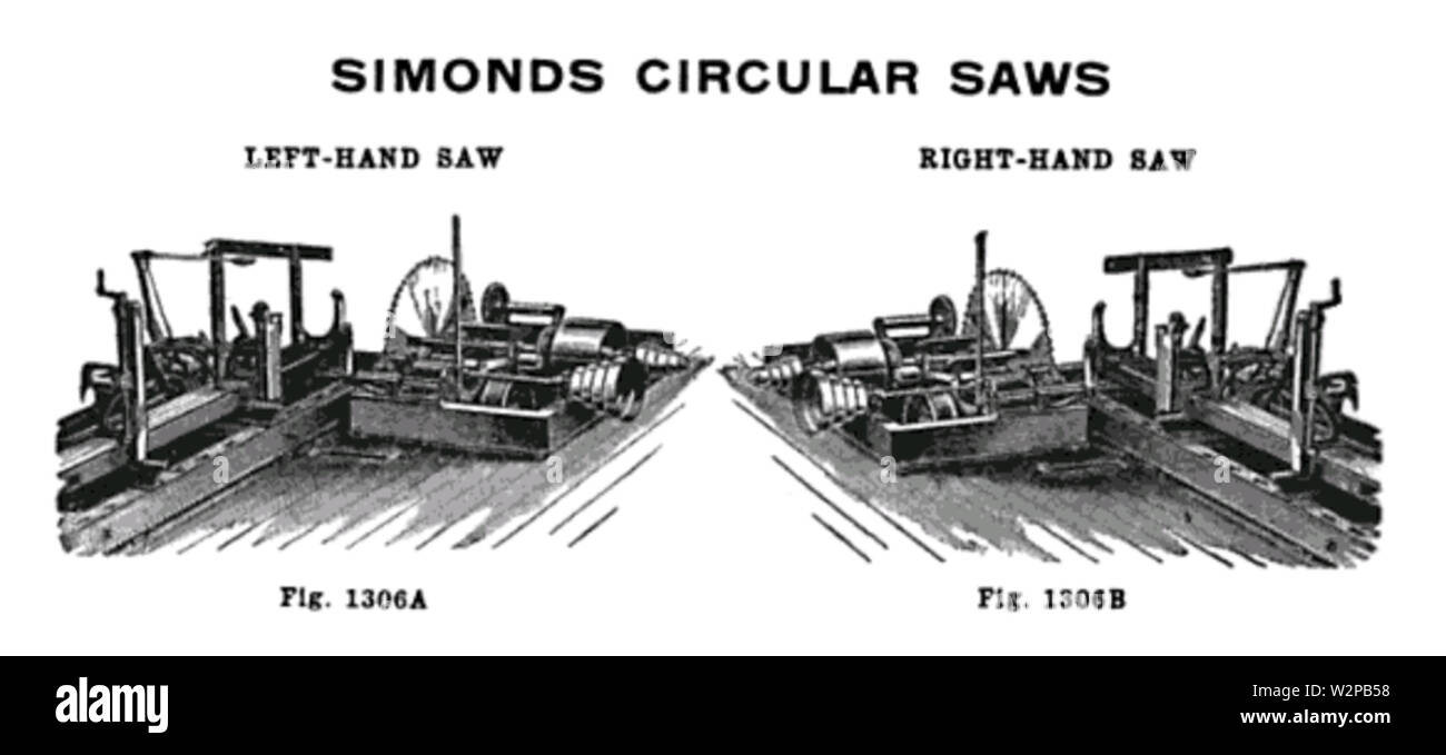 19th century knowledge sawmills and lumber simonds circular saw Stock