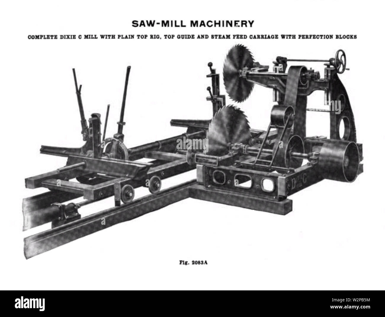 19th century knowledge sawmills and lumber complete dixie c mill Stock Photo
