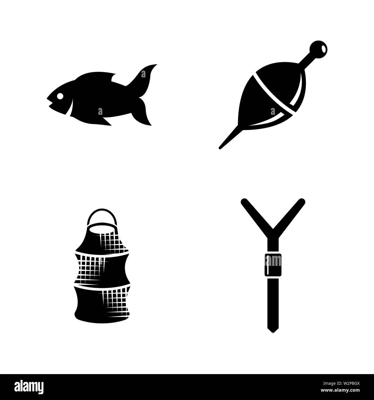 Fishing. Simple Related Vector Icons Set for Video, Mobile Apps, Web ...