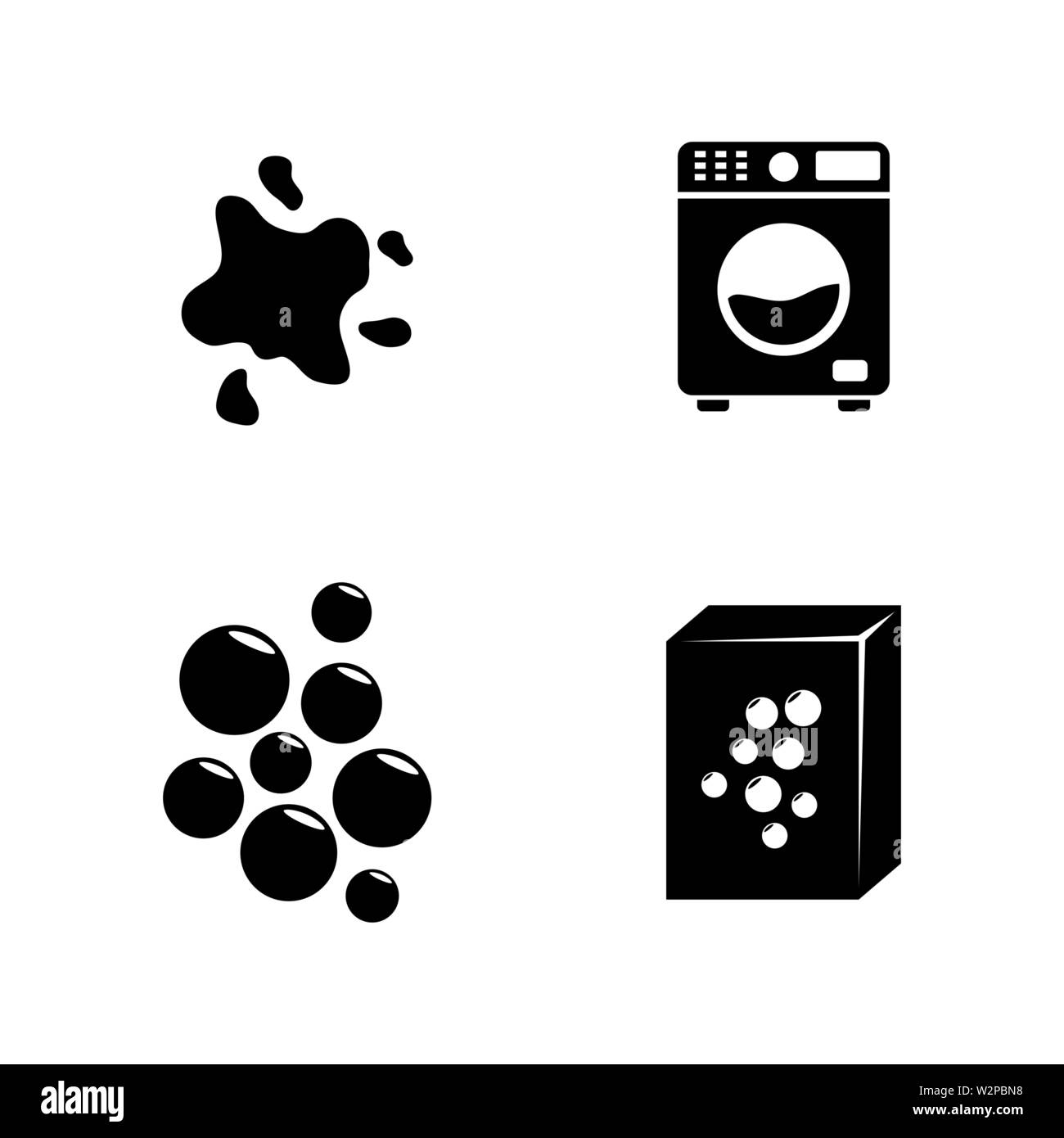 Laundry. Simple Related Vector Icons Set for Video, Mobile Apps, Web Sites, Print Projects and Your Design. Black Flat Illustration on White Backgroun Stock Vector