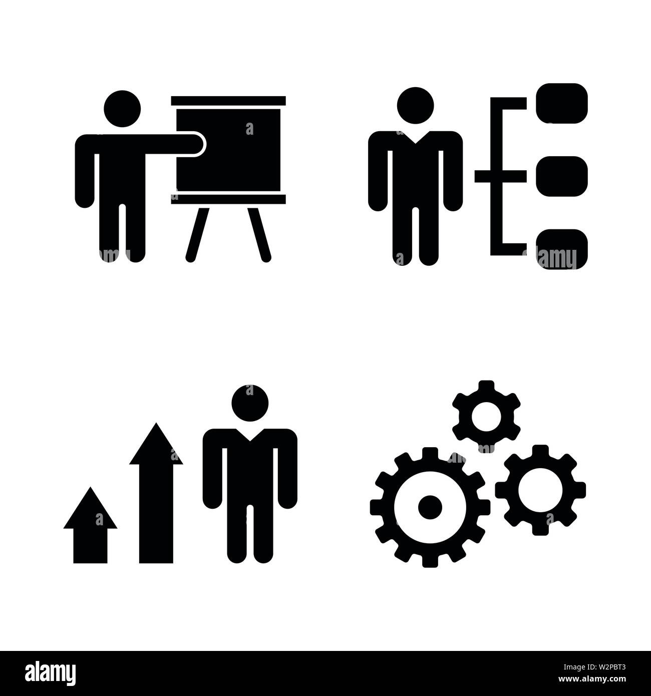 Business Strategy. Simple Related Vector Icons Set for Video, Mobile Apps, Web Sites, Print Projects and Your Design. Black Flat Illustration on White Stock Vector