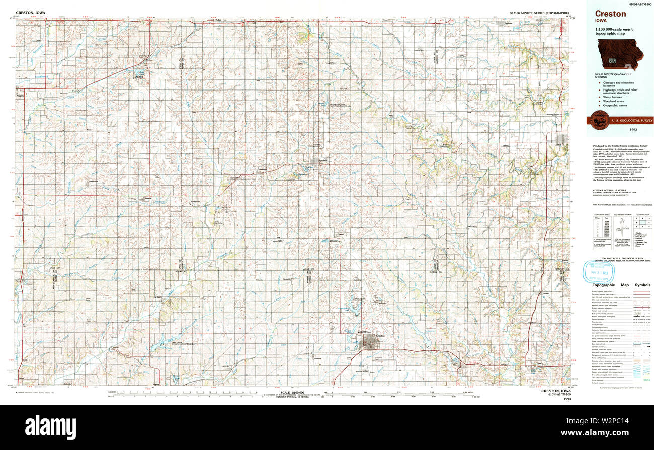 Creston Iowa Map High Resolution Stock Photography and Images Alamy