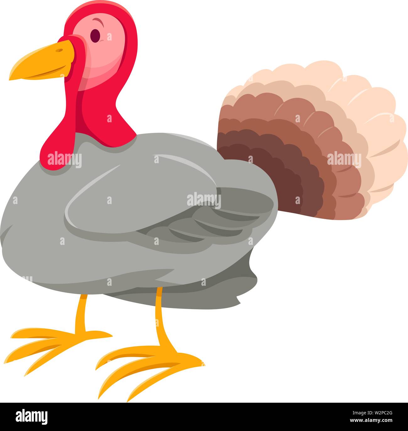 Cartoon Illustration of Funny Turkey Farm Animal Character Stock Vector