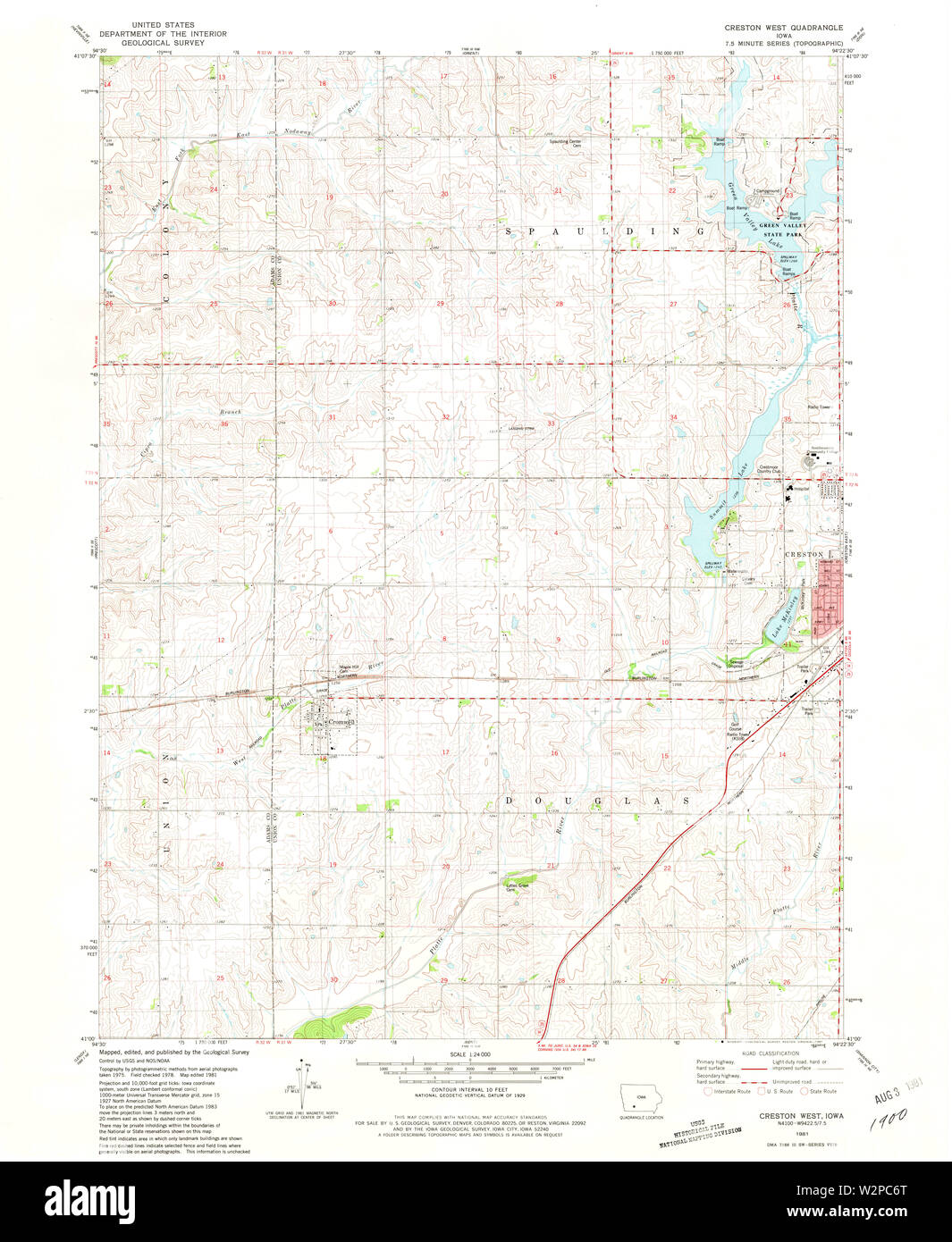 Creston Iowa Map High Resolution Stock Photography and Images Alamy