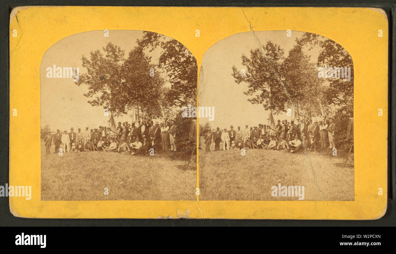 5th Maine Regiment Association Sixth annual reunion, Portland, July 30, 1873, from Robert N Dennis collection of stereoscopic views Stock Photo