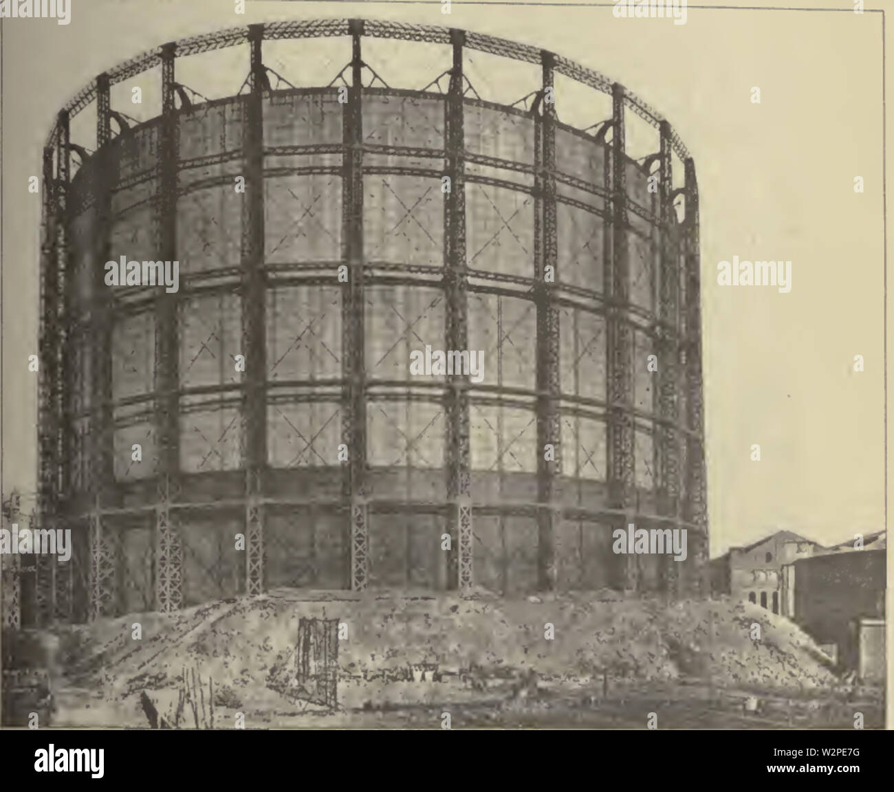 A Gas Holder, circa 1912 Stock Photo - Alamy