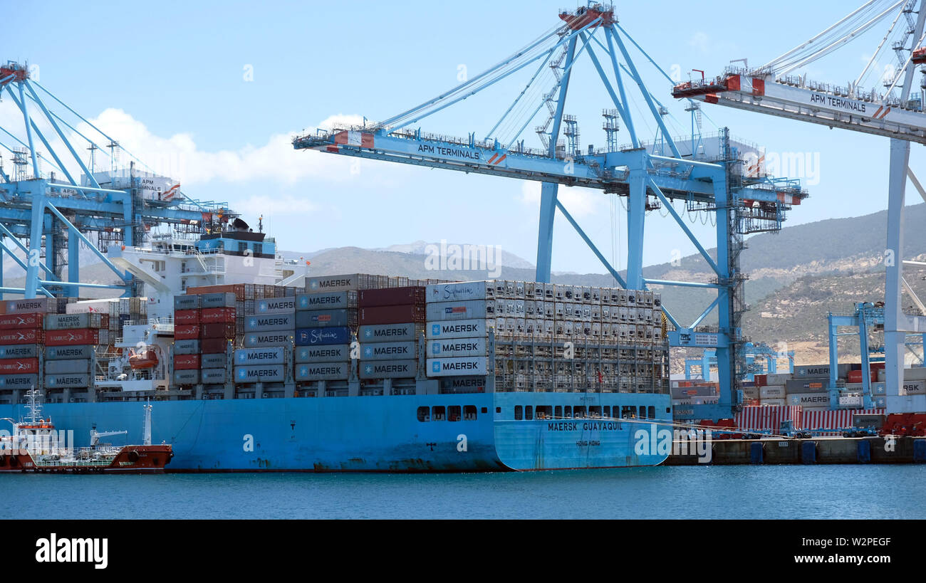 Tangier. 8th July, 2019. Photo taken on July 8, 2019 shows a part of a