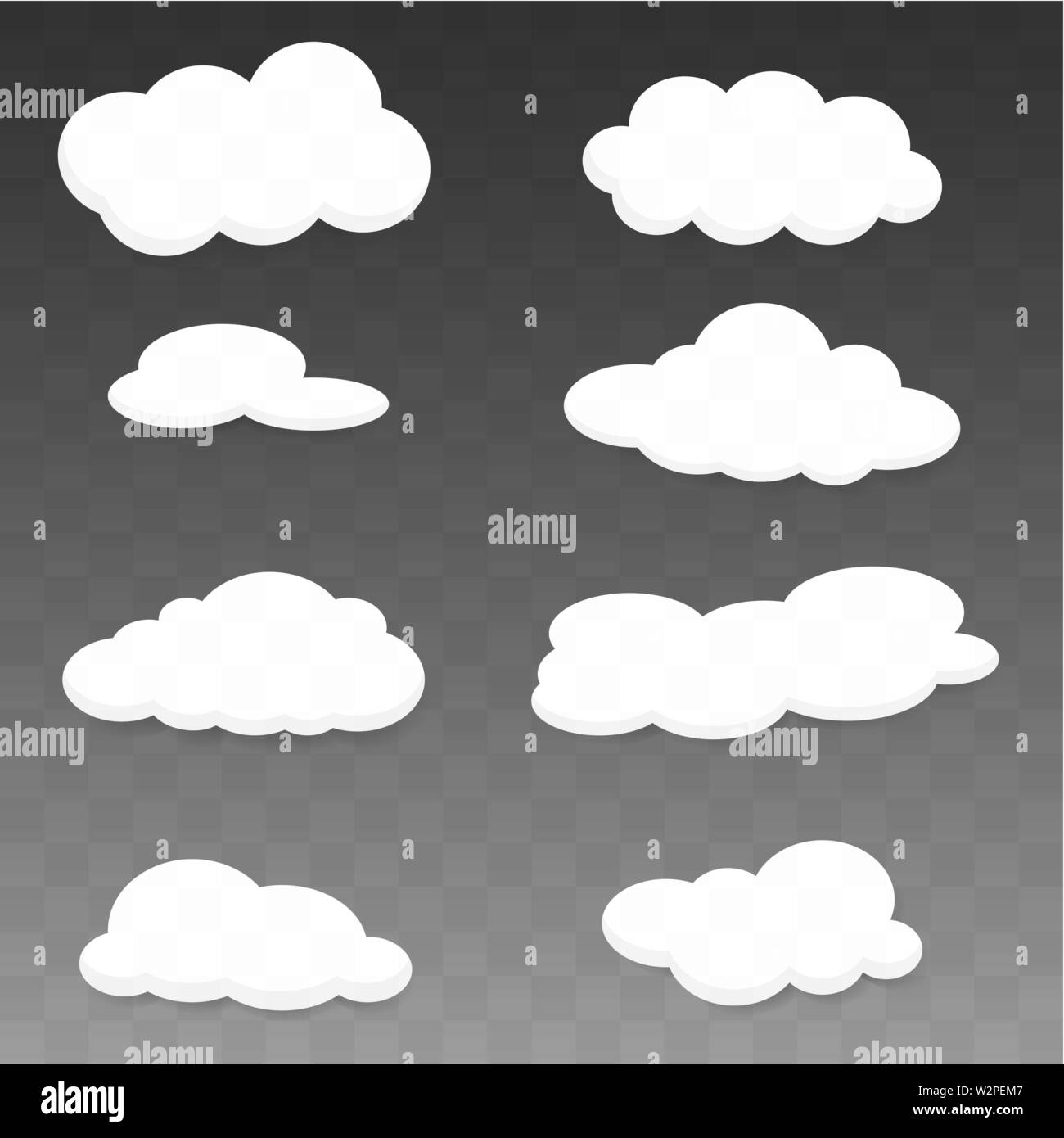 Clouds icons set. Nature illustration. Vector eps10 Stock Vector