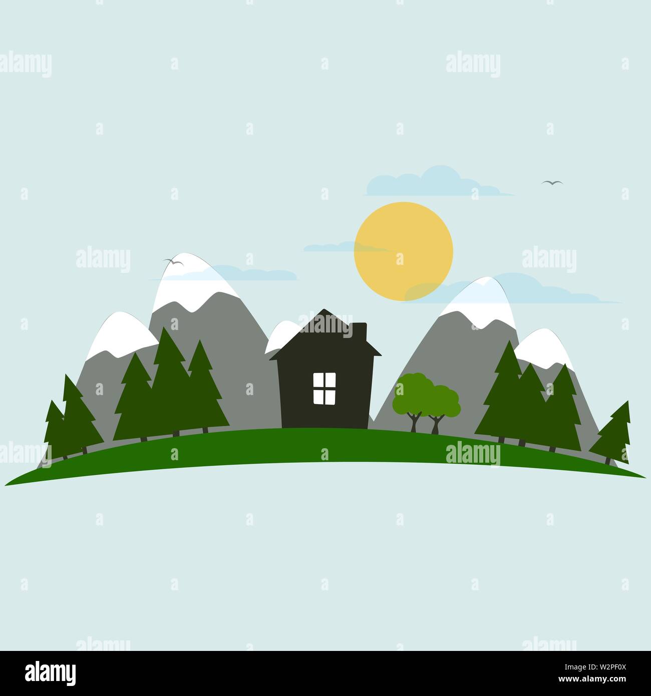 House in the forest icon nature illustration Stock Vector Image & Art ...