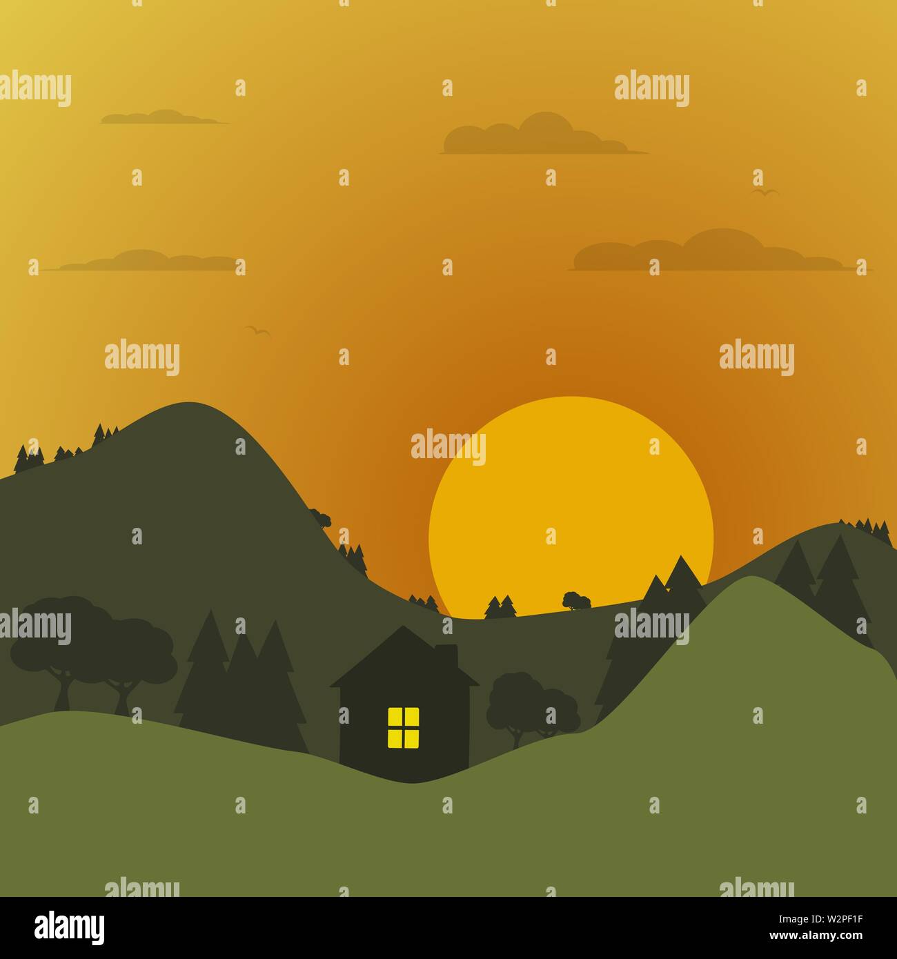 House in the forest icon nature illustration Stock Vector Image & Art ...