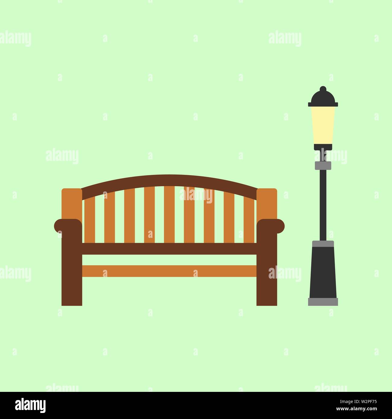 Vector bench flat icon Stock Vector Images - Alamy