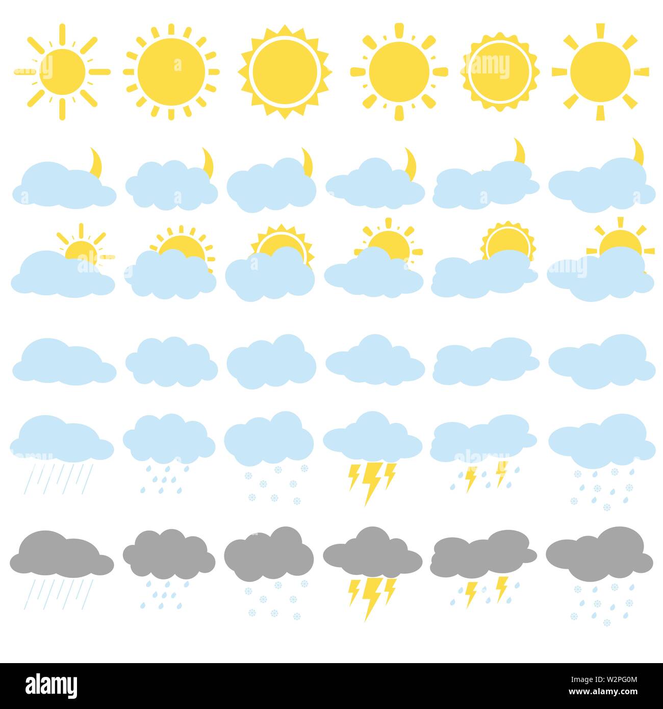 Weather set icon moon hi-res stock photography and images - Alamy