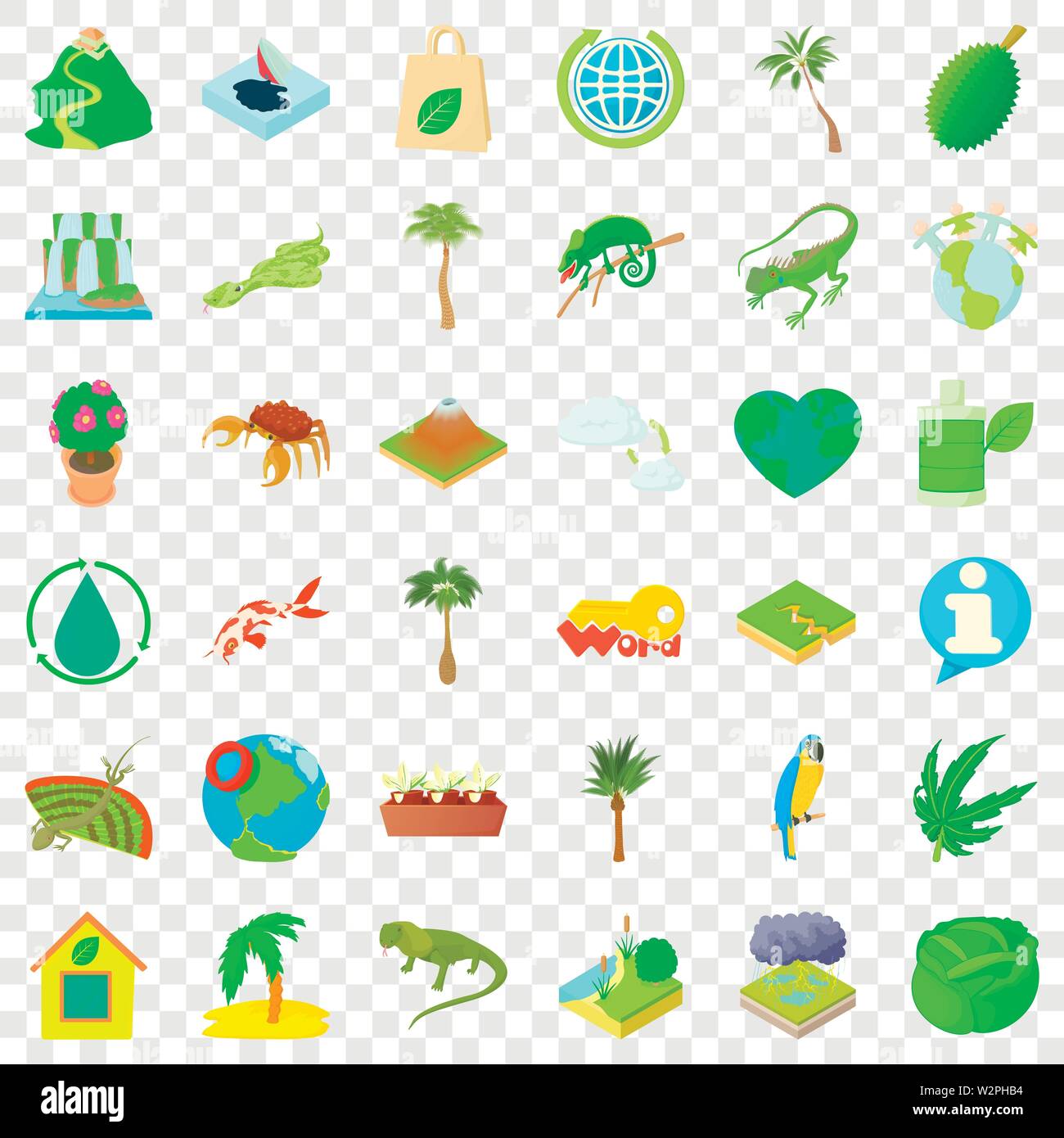 Leaf icons set, cartoon style Stock Vector Image & Art - Alamy