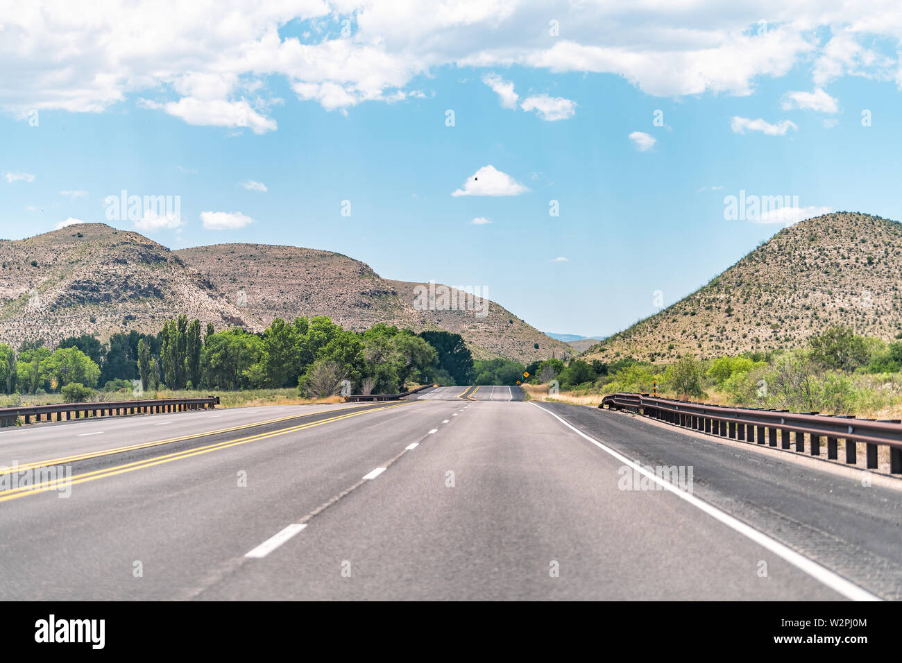 Tinnie New Mexico countryside road view from 380 highway with desert