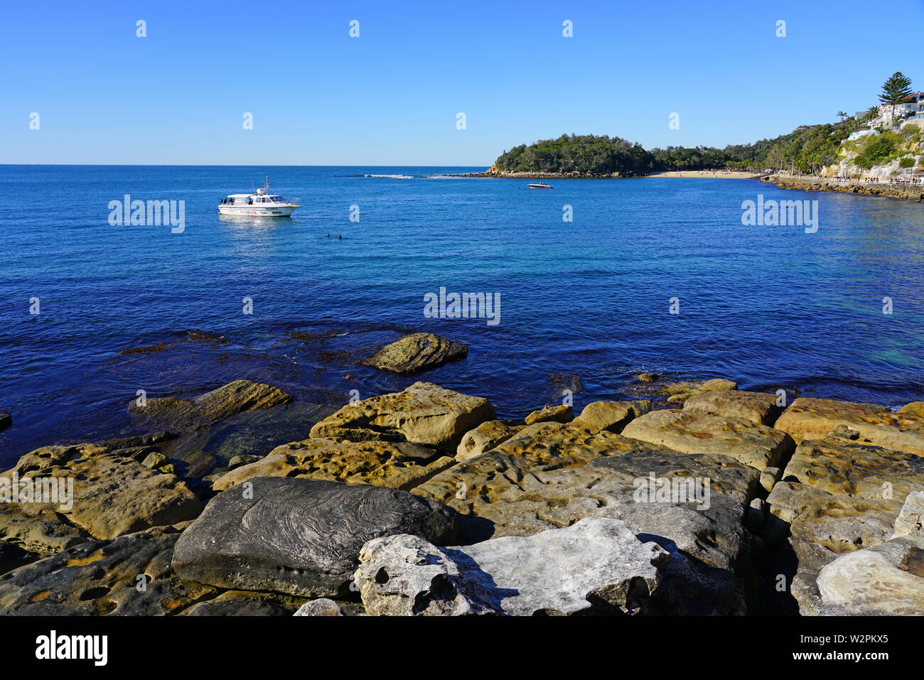 MANLY, AUSTRALIA 15 JUL 2018 Shelly Beach, a small sandy beach in the