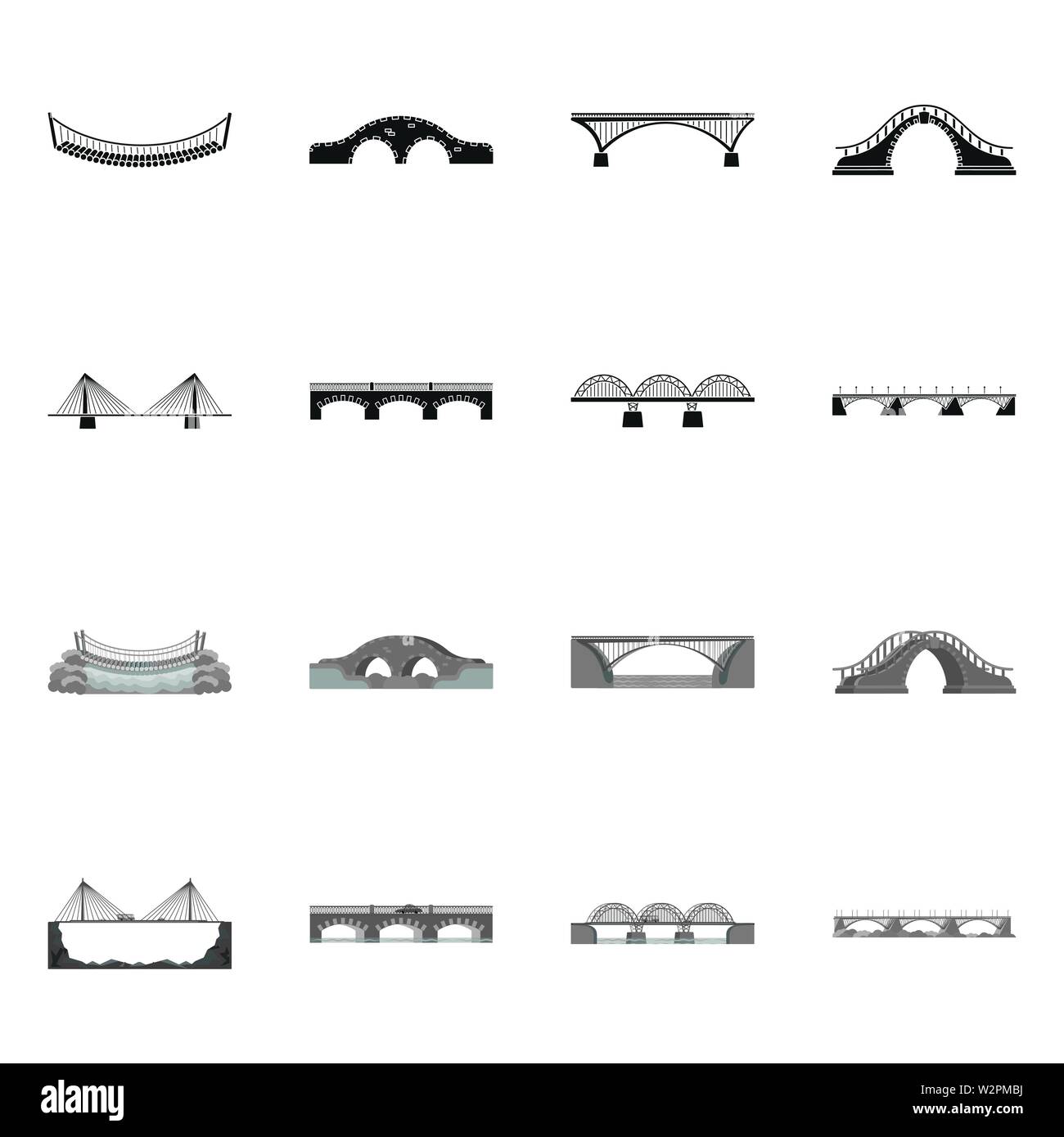 Vector design of connection and design sign. Set of connection and side ...