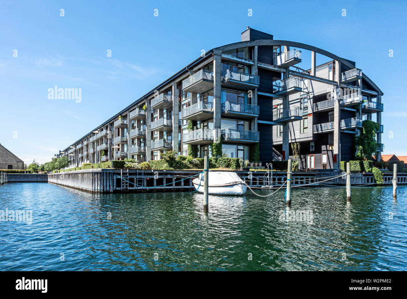 Building with flats at Bohlendachvej Holmen Copenhagen harbour Copenhagen Denmark Europe Stock Photo