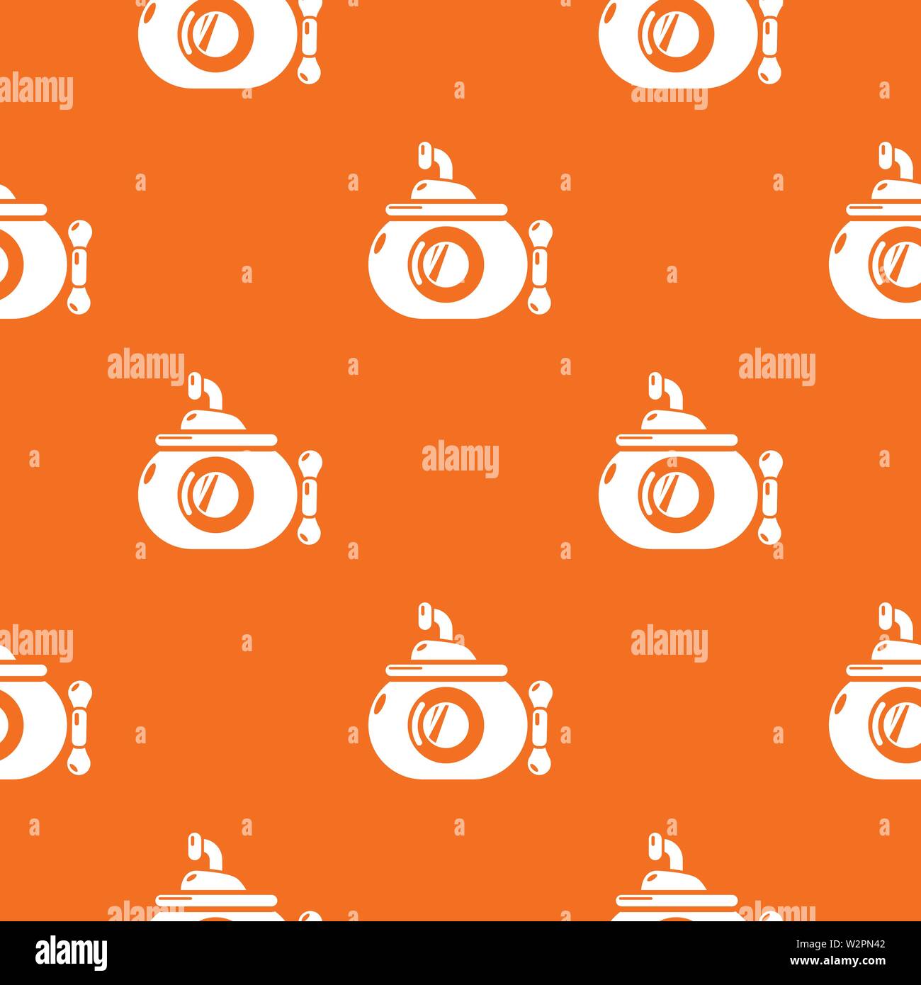 Submarine ocean pattern vector orange Stock Vector