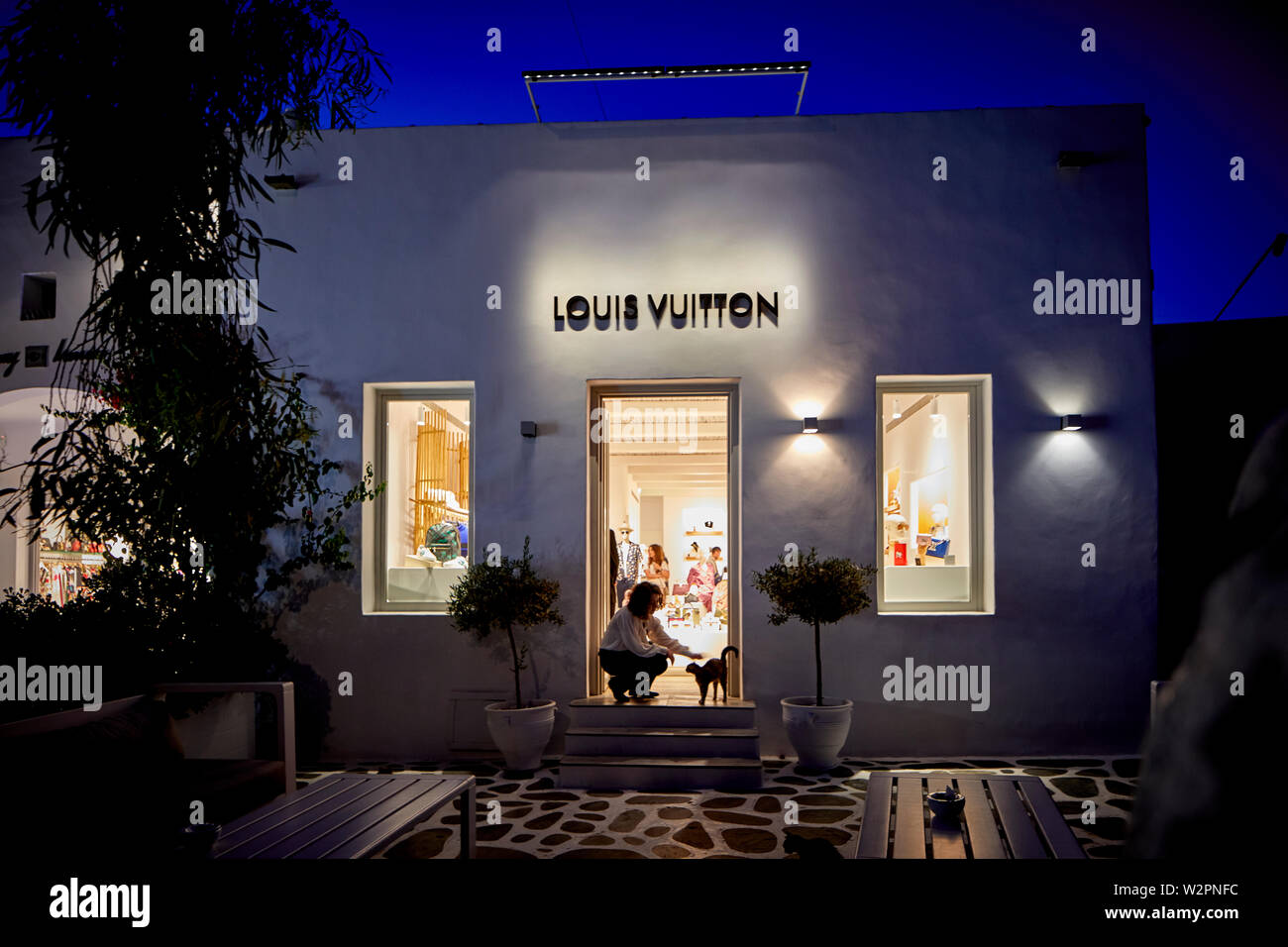 Louis Vuitton shop, Mykonos Town Stock Photo - Alamy